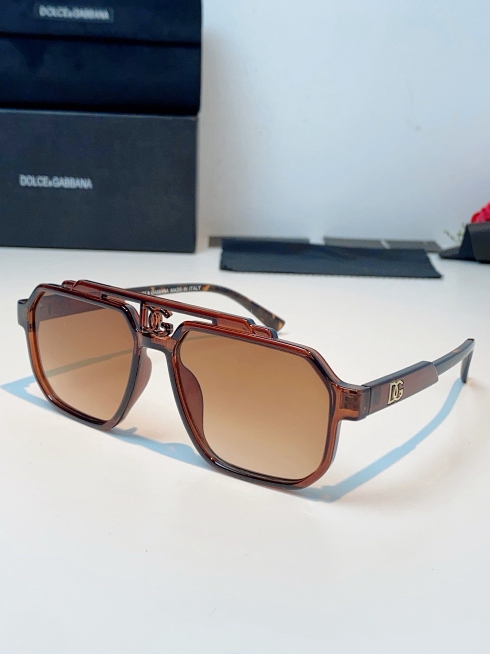 Dolce & Gabbana Brown Gradient Men’s Square Sunglasses
